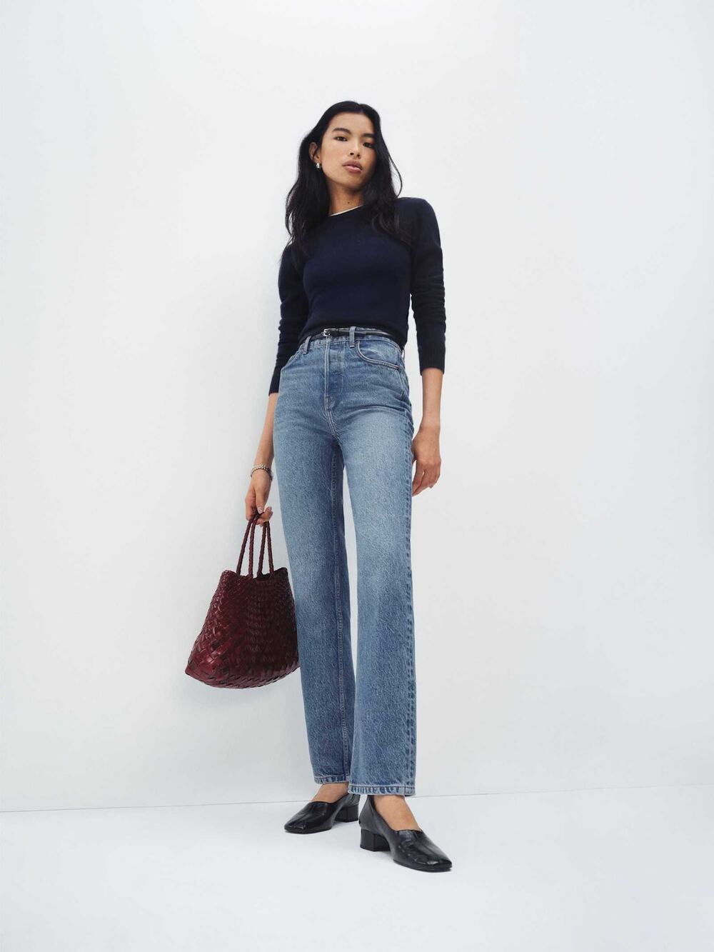 Reformation Cynthia High Rise Straight Jeans Colorado Wash Size 23